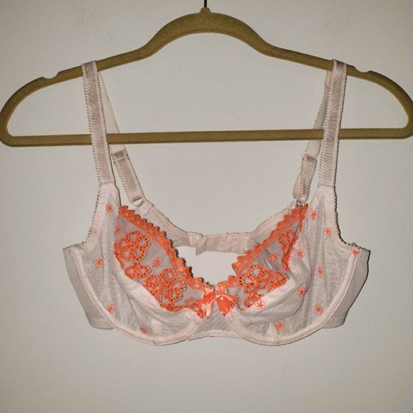 Panache Pink and Orange Lace Bra - Picture 1 of 4